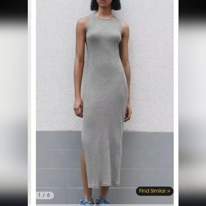 Final Touch Sage Green Sleeveless Maxi Dress With Slits On Both Sides